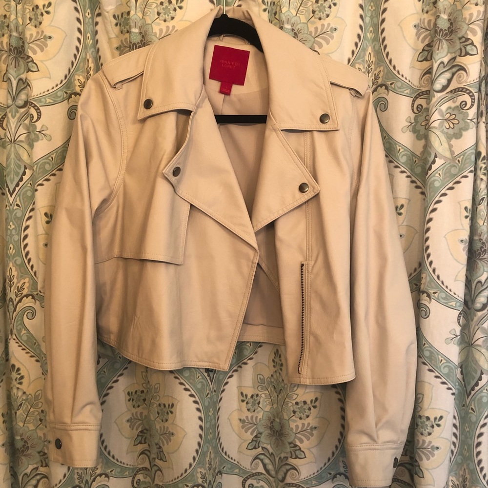 Jennifer Lopez faux leather jacket